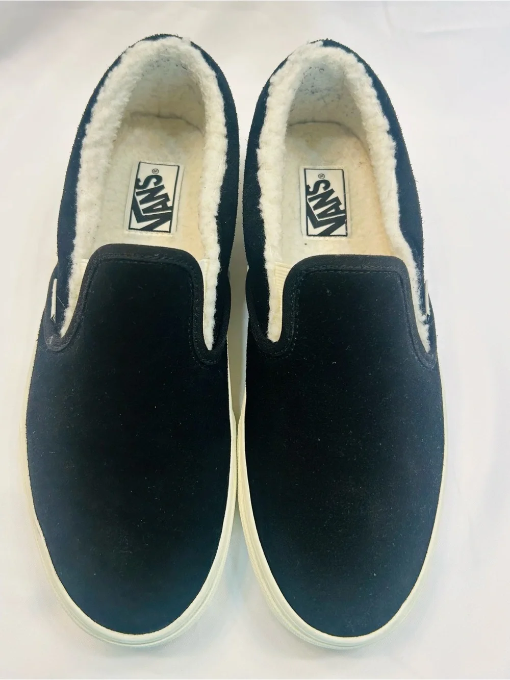 Vans Black Slip-On “Cozy Hug” Suede with Sherpa Lining
